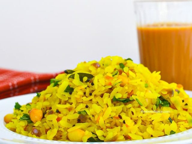 Poha and Tea
